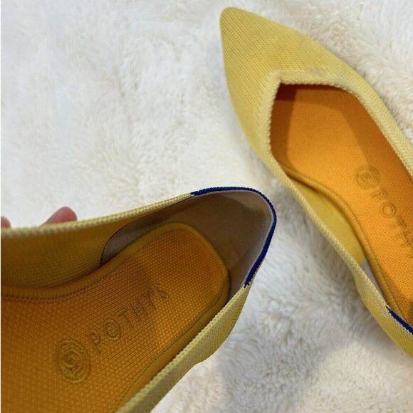 Rothys Shoes 10 Yellow Flat Ballet The Point Washable Eco Recycled 10 Pre Owned - Picture 6 of 7